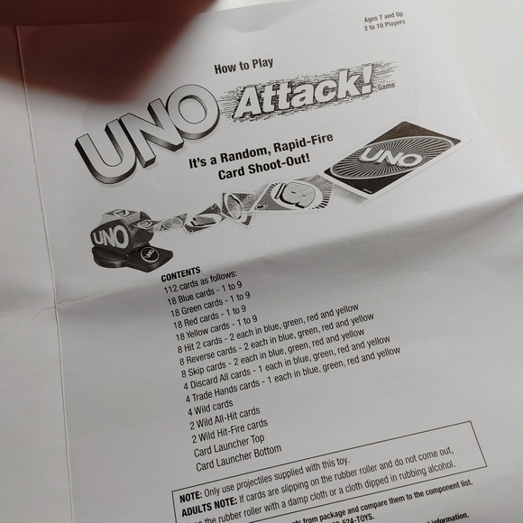 VTG Mattel "Uno Attack" Electronic Launcher Card Game Cards with box.Tested a - Picture 6 of 13